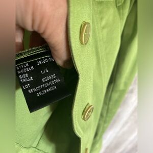 Tribal jacket in beautiful green shade.Denim style. Unique scalloped edge flair